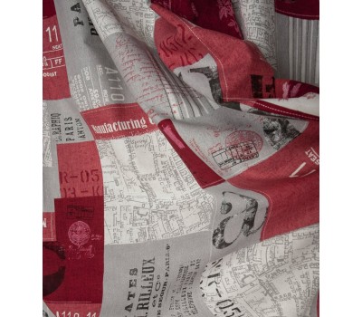 Ткань Travel Maps 8 Granate на отрез