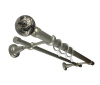 Металлический карниз "Стоун Флер" Серебро матовое Металлический карниз "Стоун Флер" Серебро матовое