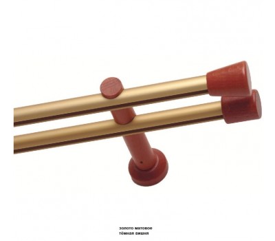 Круглые профильные карнизы Эко с  деревянными наконечниками